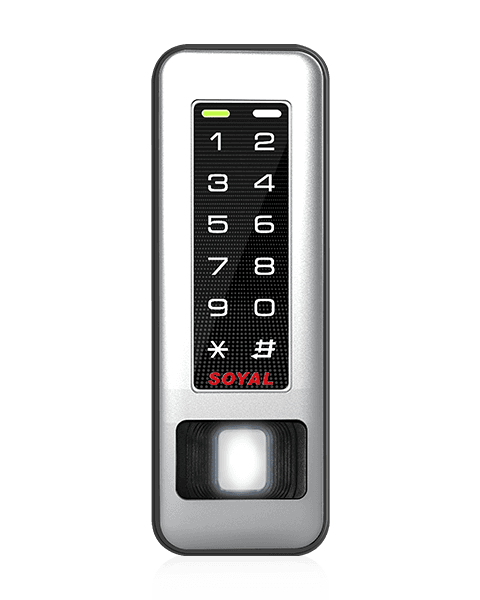 SOYAL AR-331-EF3DO 細長金屬指紋門禁控制器產品外觀